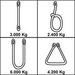 Élingue plate ouverte avec boucles double épaisseur (3000 kg)