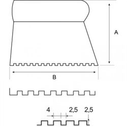 Spatule à encoller à dents carrées réf. 2213