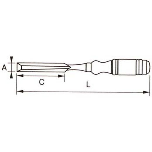 Ciseau à bois avec manche en bois