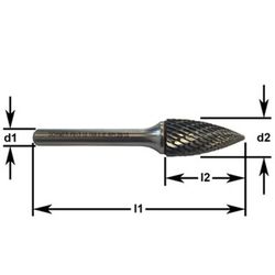 Fraise en métal dur en forme d'arbre avec pointe réf. P813