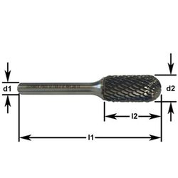 Fraise cylindrique en carbure à pointe sphérique réf. P805