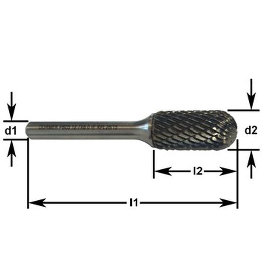 Fraise cylindrique en carbure à pointe sphérique réf. P805