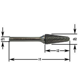 Fresa forma cónica de metal duro con punta esférica ref. P821
