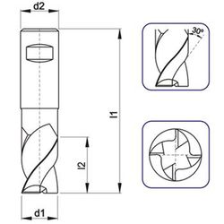 Planfräser, Kurzreihe, Zentrumschnitt, DIN 844 B, HSS-Eco8, Ref. C247