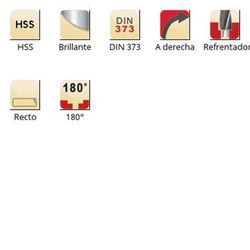 G125 - Facettes droites Dormer HSS brillantes 180° - 180° DIN 373