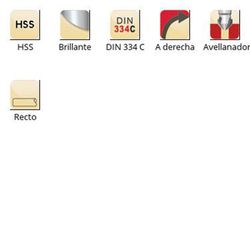 G135 - Fraises coniques droites Dormer HSS brillantes - 60° DIN 334 C