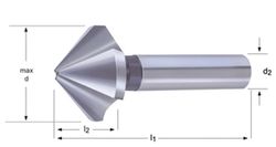 G136 - Fraises coniques droites Dormer HSS brillantes à 90° - DIN 335 C