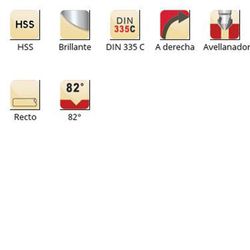 G154 - Fraises coniques Dormer HSS droites brillantes 82° - 82° DIN 335 C