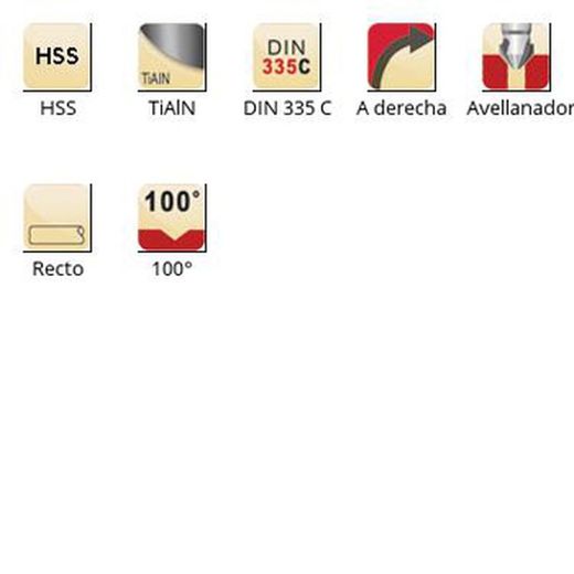 G171 - Fraises coniques droites Dormer HSS Tialn 100° - 100° DIN 335 C