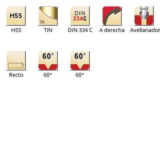 G335 - Fraises coniques droites Dormer HSS 60° - 60° DIN 334 C