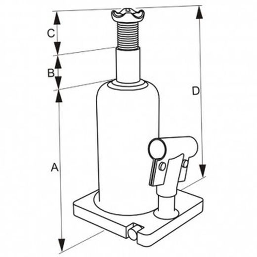 Gato hidráulico de botella con base soldada ref. Bh4