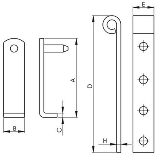 Charnières amovibles et remplaçables jusqu'à 210