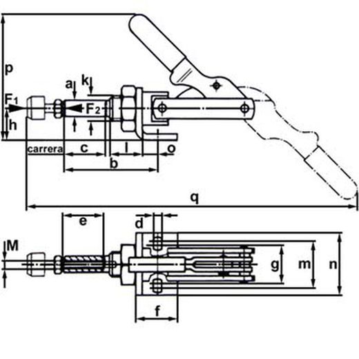 Serrage rapide à déplacement axial