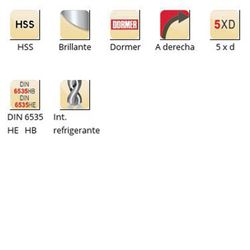 H855 - Dormer HSS Bright Hydra Int. Corps de liquide de refroidissement Hydra 5 x D série courte Dormer