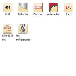 H858 - Dormer HSS Bright Hydra Int. Corps de refroidissement Hydra 8 x d longue lucarne