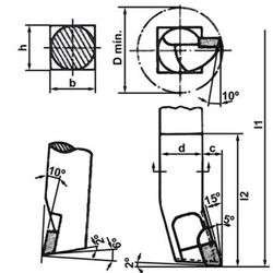 Herramienta para ángulos interiores (agujeros ciegos) iso 9