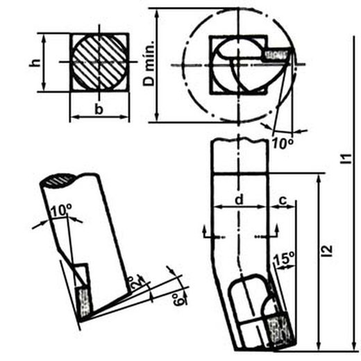 Outil de tournage intérieur (trous débouchants) iso 8