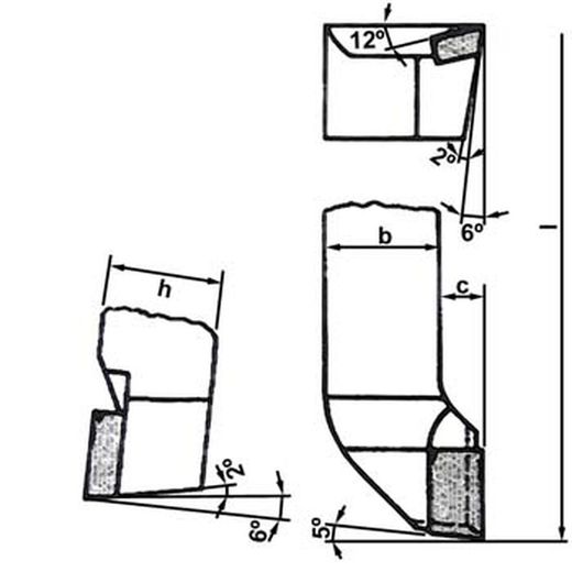 Herramienta para refrentar con mango recto (de cilindrar) iso 6