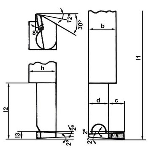 Outil pour filetages intérieurs carrés (rainurage intérieur) iso 354