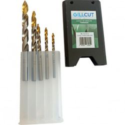 Coffret de forets HSS-M2 DIN 338 avec pointe étagée et revêtement en étain