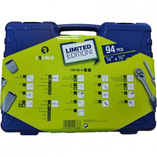 Conjunto de soquetes de encaixe quadrado de 1/2"-1/4" ref. 130-94-4 (94 peças)