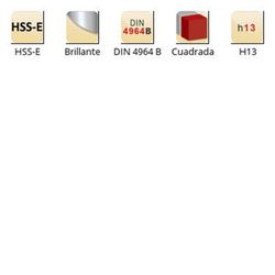 K520 - Lames carrées brillantes Dormer HSS-E H13 DIN 4964 B