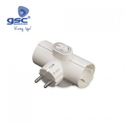 Ladrón triple salida + interruptor ref. 000200717