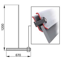 Nettoyeur de sol en acier inoxydable avec languette en caoutchouc
