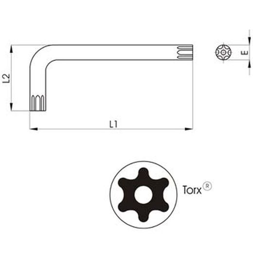 Clé coudée Torx® pour vis de sécurité