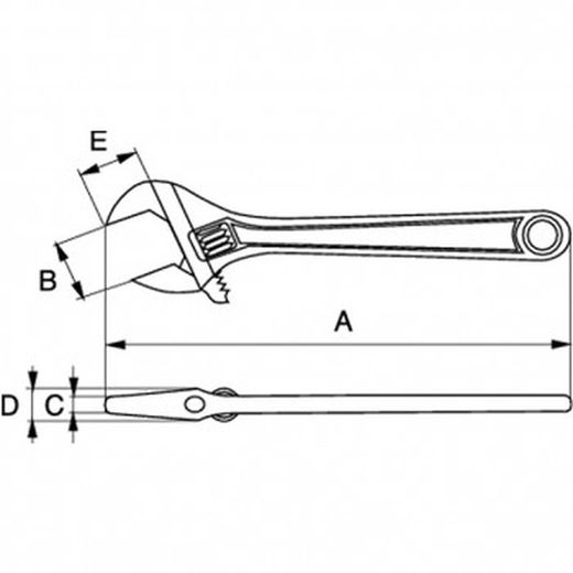 Clé à molette à grande ouverture et mors extra fins réf. 9029-t/9031-t