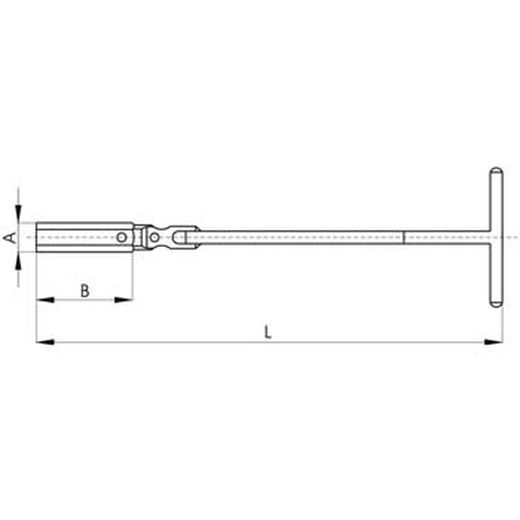 Llave articulada con vaso hexagonal