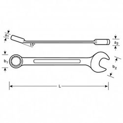 Clé mixte à cliquet réversible réf. 1rm