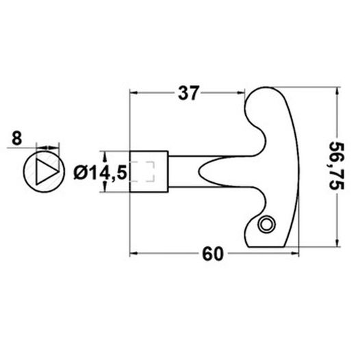 Clé de fermeture triangulaire Aga réf. 3018t