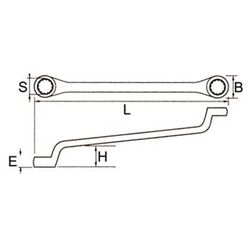 Clé polygonale coudée à double extrémité