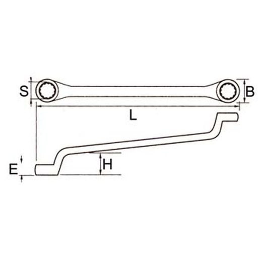 Clé polygonale coudée à double extrémité