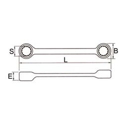 Llave de estrella plana de dos bocas