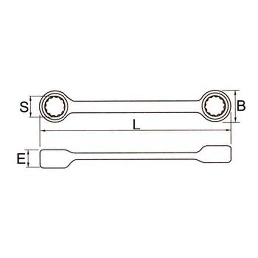 Llave de estrella plana de dos bocas