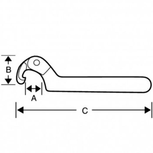 Llave de gancho flexible con cabeza ajustable ref. 4106