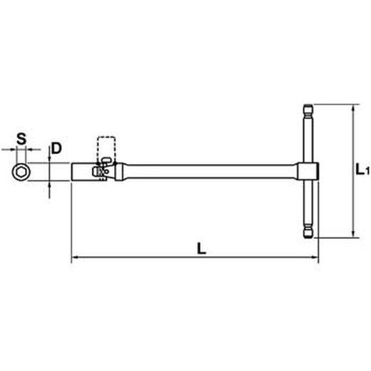 Clé à douille en T