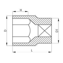 Llave de vaso hexagonal con cuadrado de 1/4"