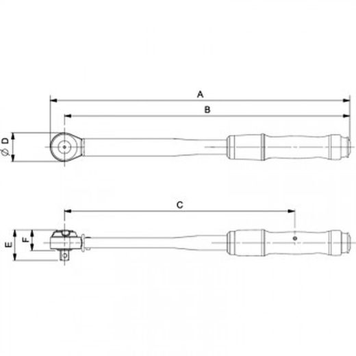 Llave dinamométrica mecánica de 1/4" ref. 74wr-15 - 74wr-25