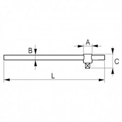 Poignée coulissante en T 3/4" réf. 8954