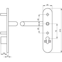 Poignée à trou de serrure pour serrures anti-panique en applique