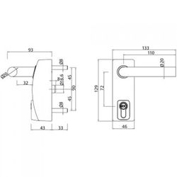 Manilla de sobreponer para accionamiento exterior tesa mmodmbt5ne