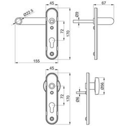Manilla para puerta cortafuego