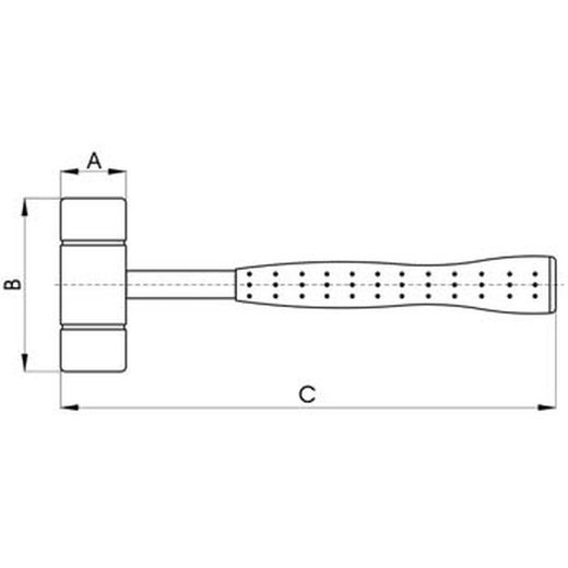 Marteau en nylon avec manche en métal
