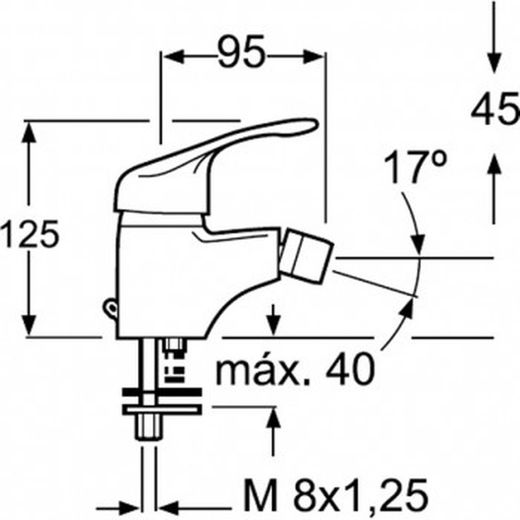 Monomando bidet ref. 3702409