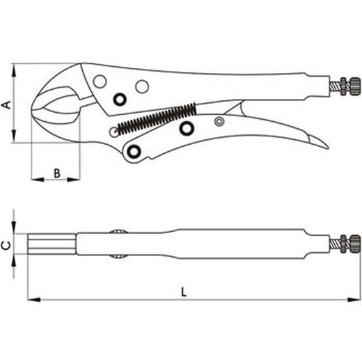 Pince à mâchoires courbée avec cutter