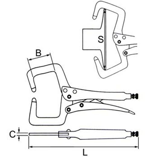 Mordaza grip de cuello de cisne