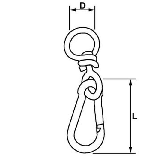 Mousqueton zingué avec émerillon